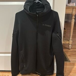 Adidas Terrex Black Mens XL Zip Up workout Sweat shirt